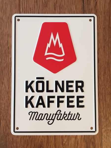 Relief-Blechschild DIN A6 "Kölner Kaffeemanufaktur"