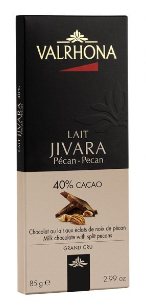 Valrhona Jivara mit Pekannusssplittern, Milchschokolade mit 40% Kakao