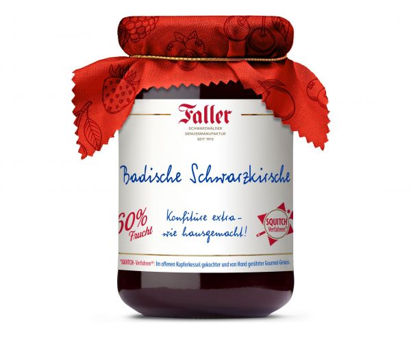 Faller Badische Schwarzkirsch-Konfitüre 330g