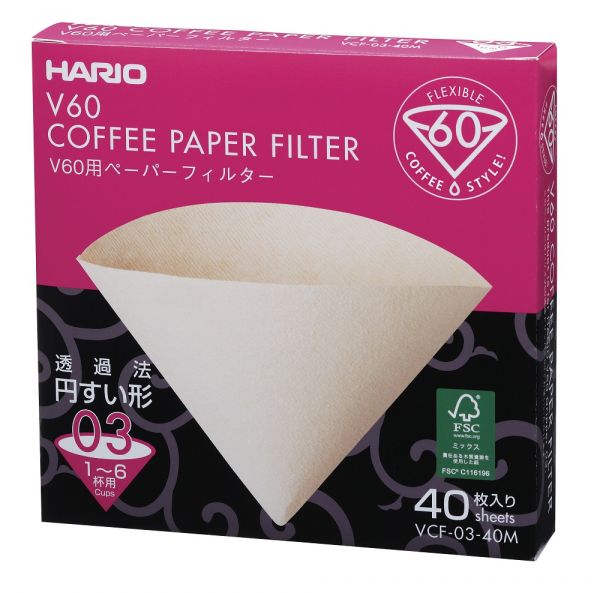 Hario Papierfilter V60 03 ungebleicht