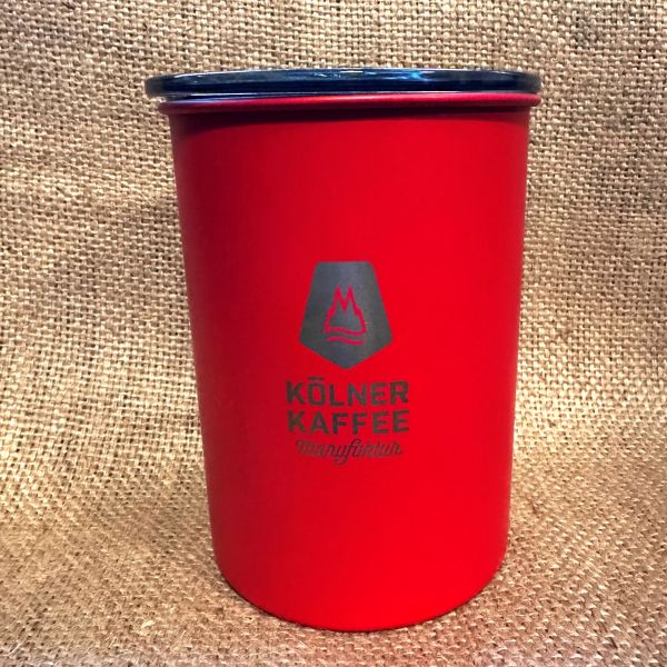 AirScape Kaffeebehälter Edelstahl Rot-matt mit Logo, groß