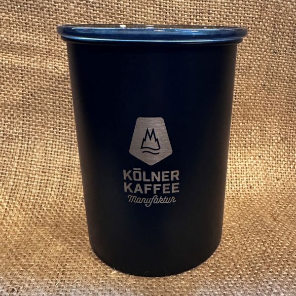 AirScape Kaffeebehälter Edelstahl Schwarz mit Logo, groß